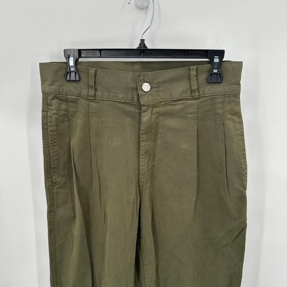 EDWIN NWT Evereve Olive Green Isla Pleated Barrel Leg Trouser Pant // 26 - Picture 7 of 15